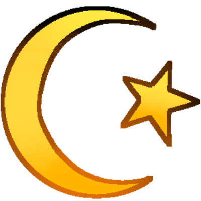 a gold star and crescent.